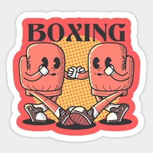 Boxing, Vintage Character Cartoon Sticker